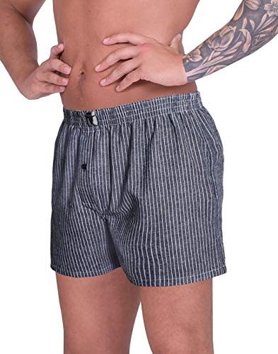 LUFT Mens Classic Pin Stripes Comfy Pull On Soft Underwear Trunks Boxer Shorts3