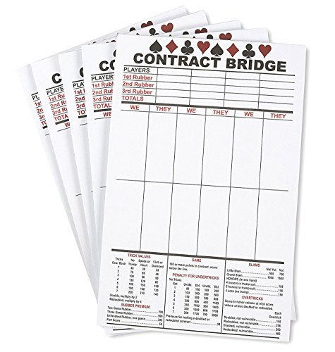 Best Paper Greetings Bridge Score Cards with Trick Values