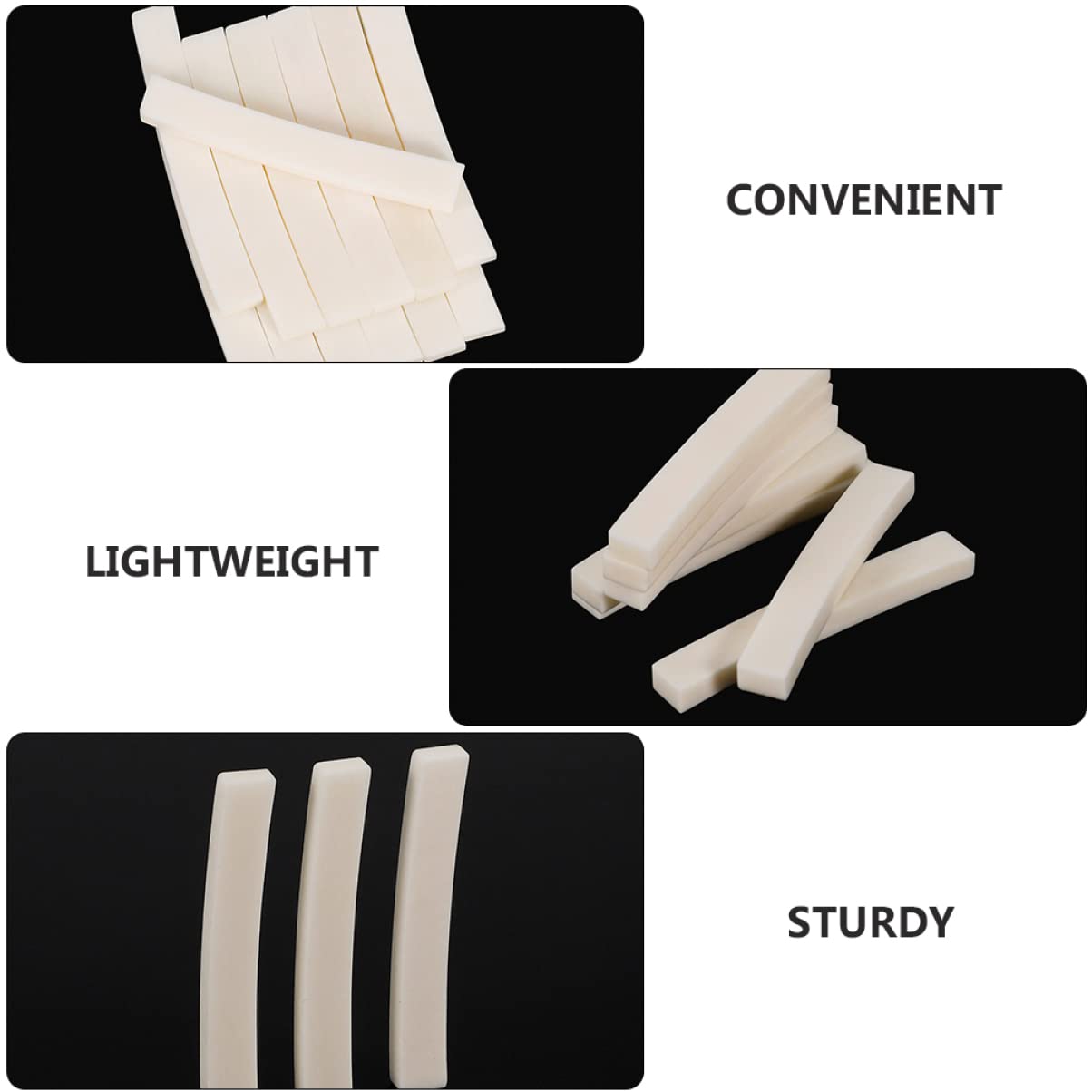 HANABASS 3Pcs Electric Guitar String Nuts Ox Bone Replacement for Enhanced Sound Compact and Durable Guitar Accessories for Musicians