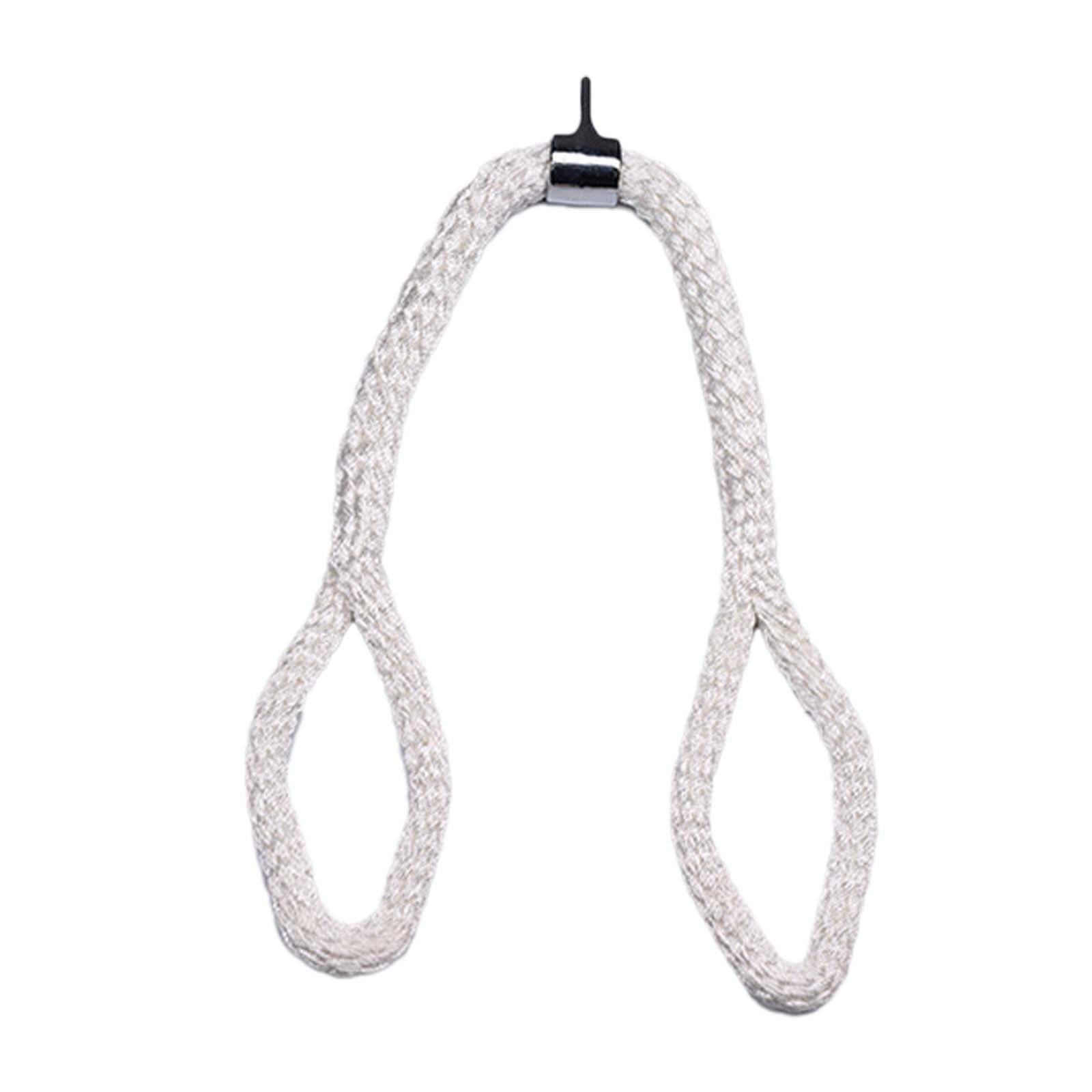 Cuerda Tríceps Resistente Fabricada en Nylon Trenzado Y Pieza de Acero Inoxidable para Sujetar a Máquinas de Cable Adecuada para Entrenamiento Físico