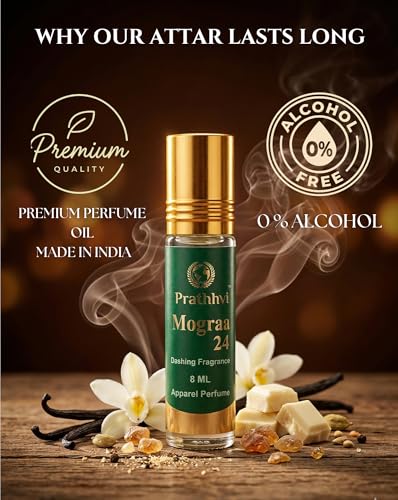 Image of Mograa 24 Attar Roll-On Perfume Oil 8 ml | Alcohol Free | Long Lasting Rich Fragrance | Men & Women | Pocket Size Travel Friendly Roll On | Daily Wear (Pack of 1)