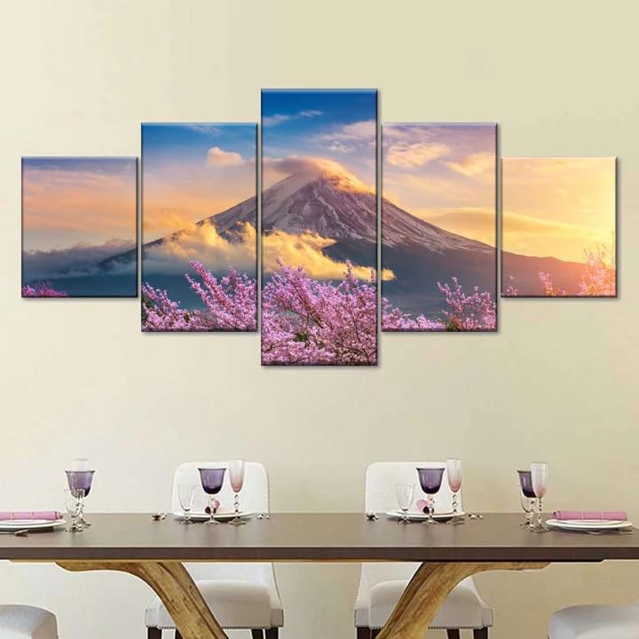 Toile Mont Fuji japonais en impression HD intissée grand format avec châssis