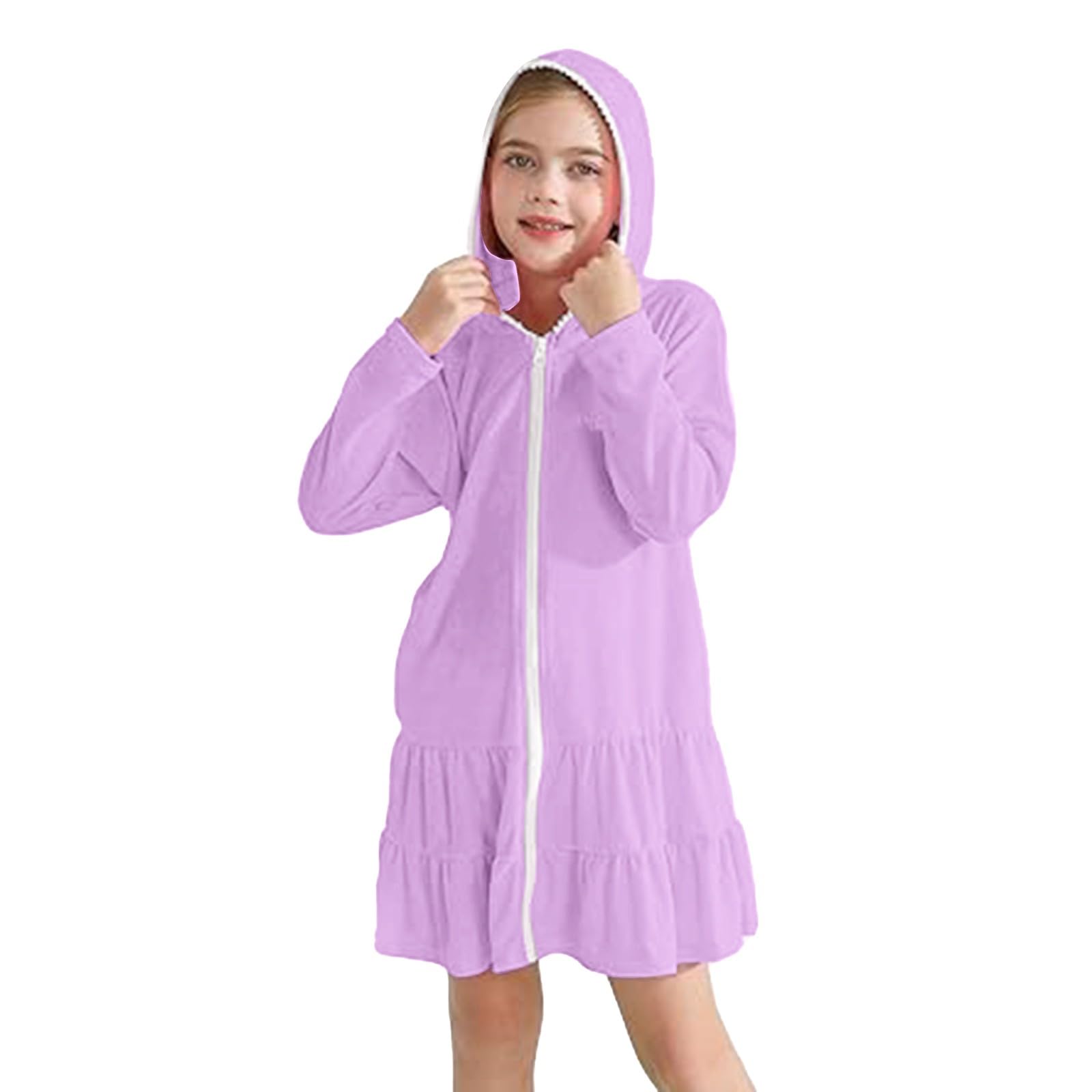 Cache-maillot de bain en tissu éponge à fermeture éclair pour filles avec lunettes de soleil