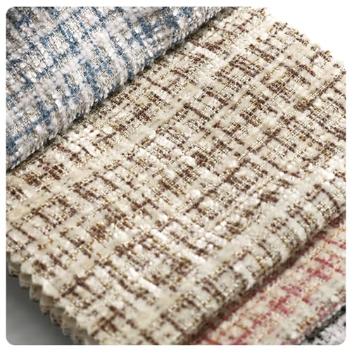 AMateschitz Tweed Stoff Handgemachte Nähstoffe Karierter Tweedstoff Meterware Quiltstoff Karo...