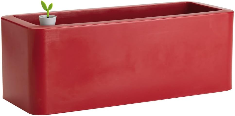 hydroflora 63000805 Nicoli windowbox Calypso Plus – including watering kit, 50 x 20 x 18 cm, glossy purple red
