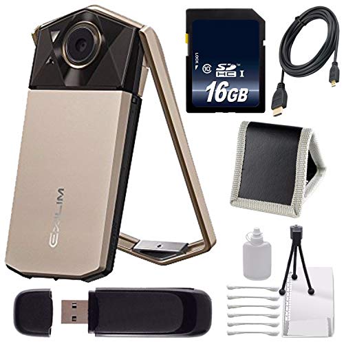 Casio Exilim EX-TR70 Selfie Digital Camera Gold International Version 16GB Memory Card Bundle product thumbnail 2