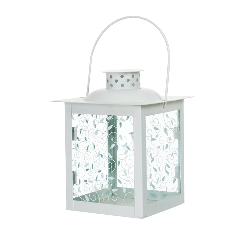 HTTGDGDH Iron Candle Holder Wedding Centerpieces Christmas Lantern Metal Stainless Steel Glass Candleholder White,22.5cm