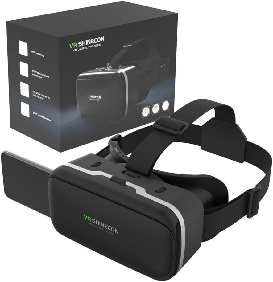 XWP Gafas de realidad virtual 3D compatibles con iPhone y Android smartphones de 4,7 a 6,8 pulgadas, para películas, juegos y experiencias interactivas, regalo de cumpleaños y Navidad para niños