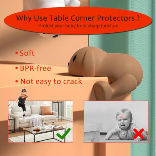Image of 16 PCS Baby Corner Protector,Silicone Furniture Corner Guard Edge Safety Bumpers,Cute Dogs Corner Protector 3M （White Yellow Brown Pink）