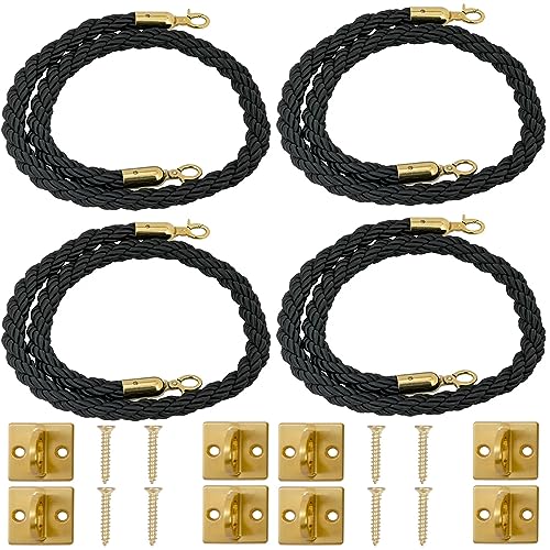 Corde de barrière tressée en chanvre durable avec crochet circulaire pour gestion des foules