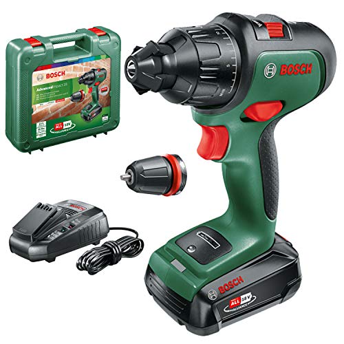 Bosch Home and Garden taladro atornillador a batería (Sistema de 18 V, en maletín de transporte), AdvancedImpact 18