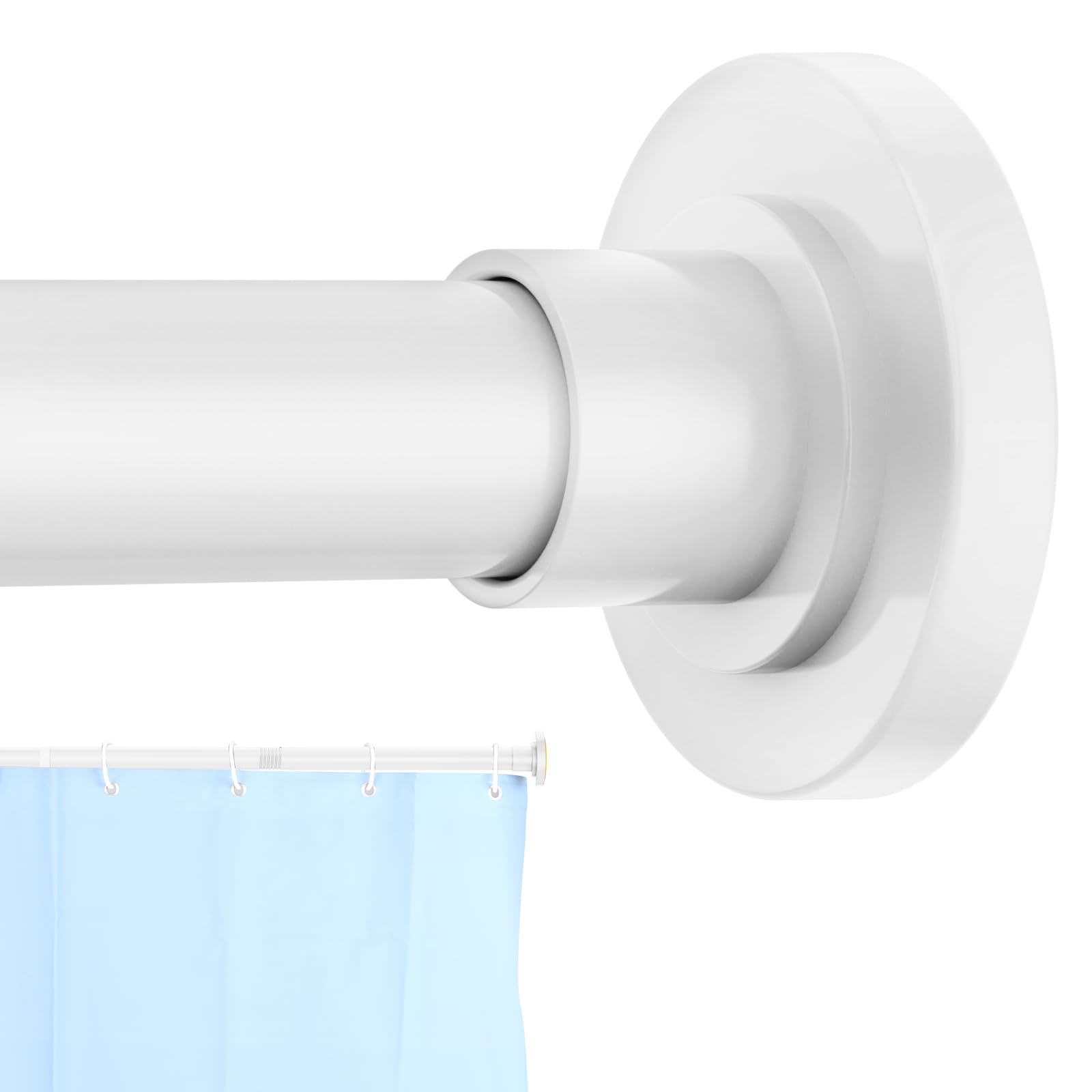 Shower Curtain Rod 31 to 80 Inch,1 Inch Diameter Adjustable Matte White Spring tension Stainless Steel Telescoping Rod,Easy Install,No Rust