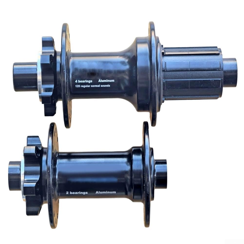 Fahrradnabenpaar aus Aluminiumlegierung mit 24 Löchern für 2 mm Speichen, passend für 12 mm Steckachse und 11 12-Gang-Kassetten vorne, 100 mm, hinten, 142 mm (vorne und hinten)
