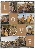 Pure Country Weavers This is Love Tan Woven Photo Blanket - Not Printed - Custom Gift Picture Tapestry Throw - Made in The USA (60x80)