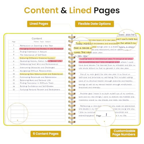 Image of Taja Lined Spiral Journal Notebook for Women & Men, 140 Pages, College Ruled Hardcover Notebook for Work & Note Taking, Journals for Writing, A5(5.7 inch x 7.9 inch) - Lemon Yellow
