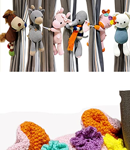 Lot de 2 embrasses de rideau motif panda mignon dessin animé, accessoires de décoration pour chambre d'enfant, rideau fixe, poupée panda, boucle de rideau