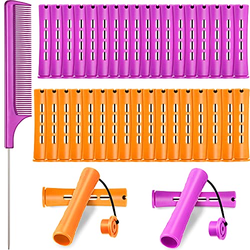 WILLBOND 36 Pieces Cold Wave Rod Hair Perm Rods Hair Rollers Perming Curlers with Steel Rat Tail...