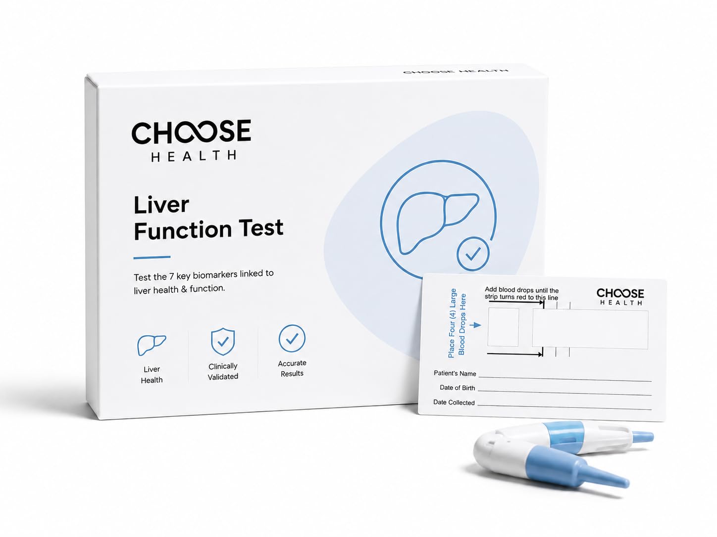 Liver Health & Function Test | 7-in-1 At-Home Liver Test | Choose Health | Test and Track Liver Function & Health | AST | ALT | GGT | Blood Sugars | Inflammation and More | Not Avail in NY RI