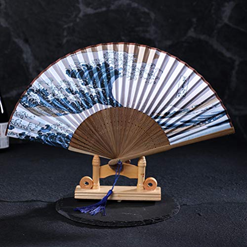 ABOOFAN 2Pcs Pequenos Fãs de Mão Dobrável para Adultos Chineses Leques de Bambu Do Vintage Japonês p