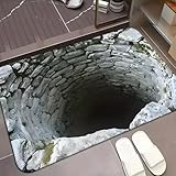Visual Illusion Endless Abyss Pattern HD Printed Non-Slip Doormat, 3D Optical Illusion Rug, Bottomless Hole Area Rugs, Abyss Carpet for Floor Door Mat, Ground Crack for Home Decoration(#A,24 * 36in)