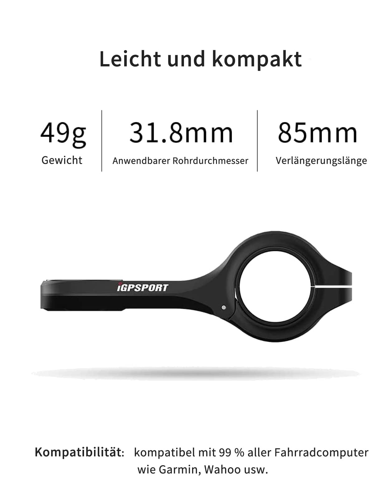 iGPSPORT M80 Montura de ordenador de bicicleta Soporte de manillar con adaptadores Out Front para ordenador de bicicleta iGS630S BSC100S BSC300 Accesorio de bicicleta Montura (M80)