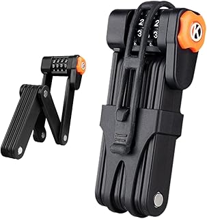 3T6B Bicycle Lock Folding Lock Bicycle Lock Key with Combination Lock, Foldable and Portable, Rustproof, Easy Assembly, Combination Lock Made of Hardened Steel, Bike Lock 85 cm