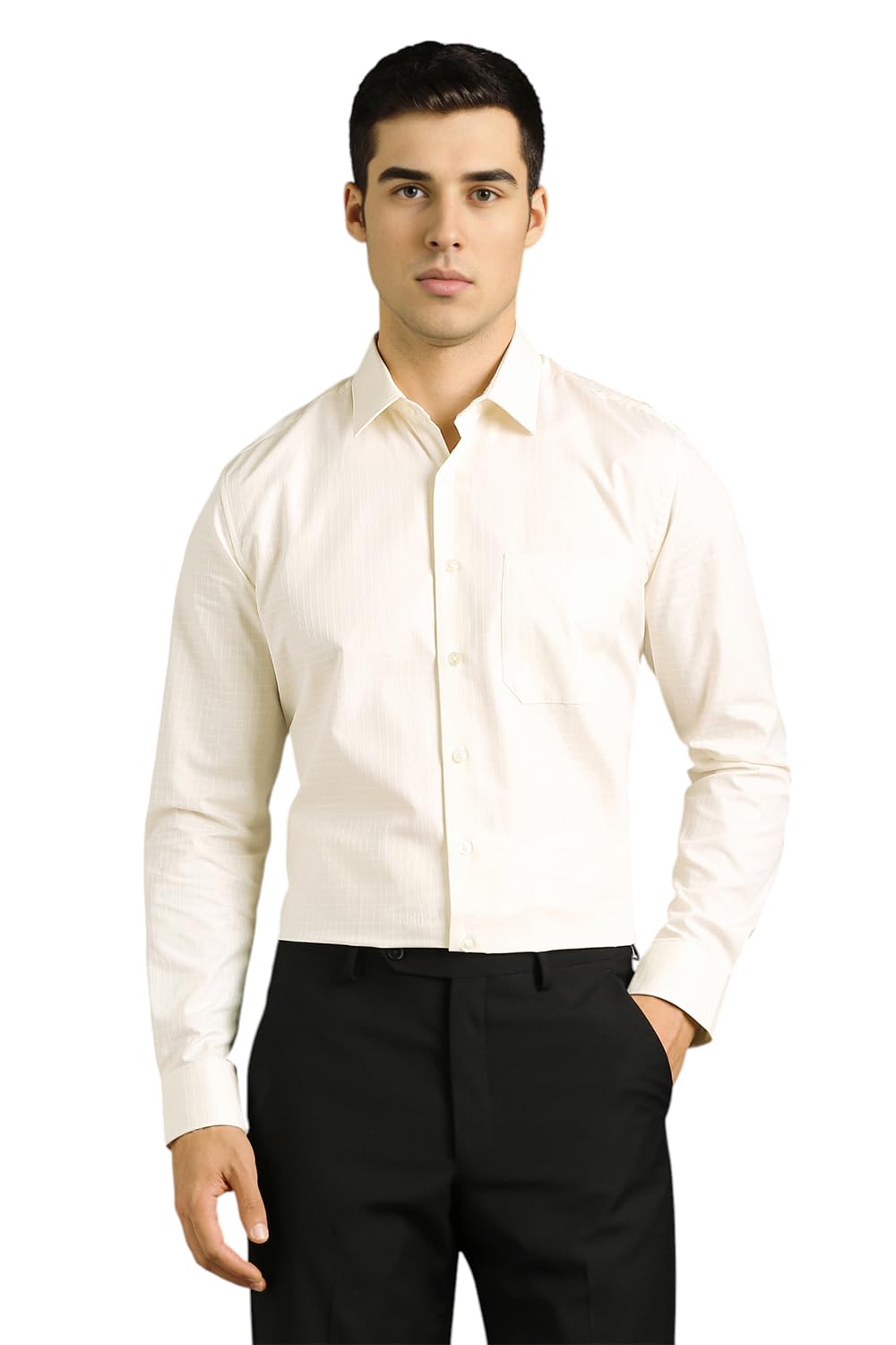 louis philippe Men's Easy to Iron Premium Cotton Wrinkle Resistant Slim fit Checks Formal Shirt-picture-30