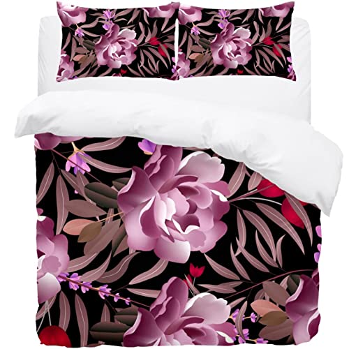 Linge de lit simple de qualité supérieure avec housse de couette rose - 2