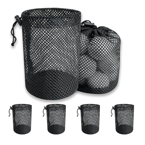 Golf Ball Storage Bag-6 Pack Mesh Bags with DrawstringGolf Shag Bag Organizer Sports Equipment Organizer Sackfor Collecting Half Balls Tennis Beach Trave (10 * 15cm)