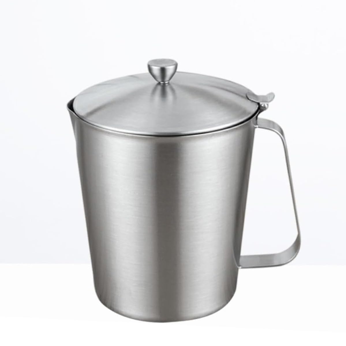 OUNONA Tasse à Mesurer Évite le Refroidissement Rapide en Acier Inoxydable 1000ml avec Couvercle et Échelles Précises pour Cafés et Lait, pour Restaurants et Bars