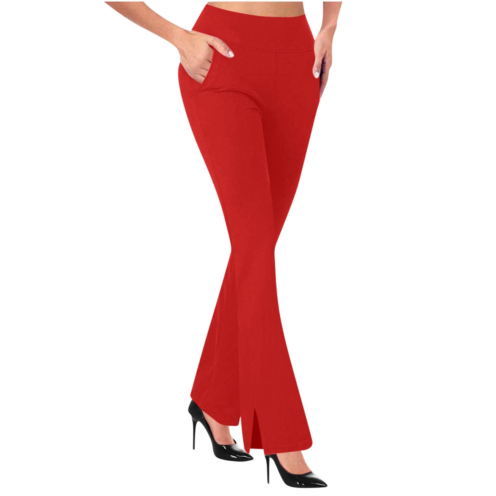 Dress Pants Women 2025 Business Casual Flared Leg Work Pant Women High Waist Stretchy Trousers Pull on Office