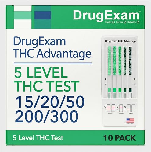 10 Pack - DrugExam Multi Drug Screen Test. Testing for THC/Marijuana in Urine. Detailed Instrustions Included. (1)