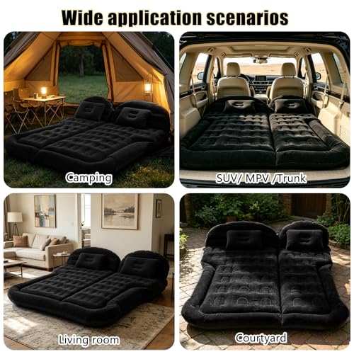 Icelus Auto Matratze SUV Luftmatratze with Luftpumpe 175 * 130 * 15 cm Aufblasbare Camping Kombi Luftbett für Auto Rücksitz Dickere Kofferraum Matratze Bett für Camping Outdoor Traveling