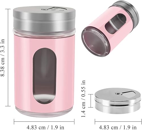 Miniatura 7 de Accmor 2 saleros y pimenteros, coctelera de acero inoxidable para sal en polvo, azúcar, canela, pimienta, dispensador de especias con agujeros de