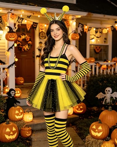 Disfraz de abeja amarillo con falda tutu para mujer miniatura 6