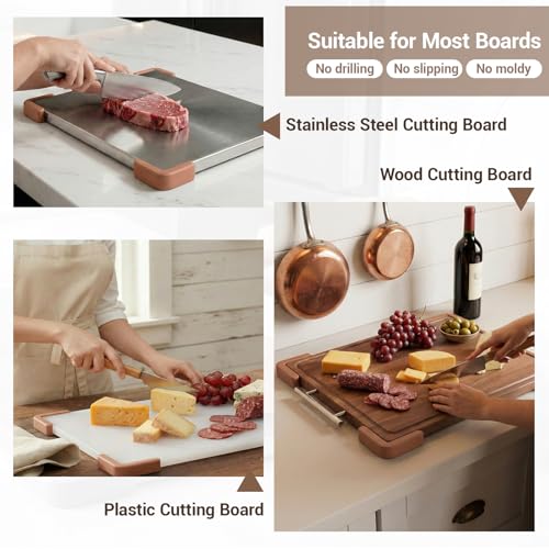 Silicone Non-Slip Feet for Titanium Cutting boards, Non-Slip Rubber Cutting Board Feet, Durable Anti-Slip Cutting Board Pads for Wooden & Plastic Boards (Brow) miniatura 4
