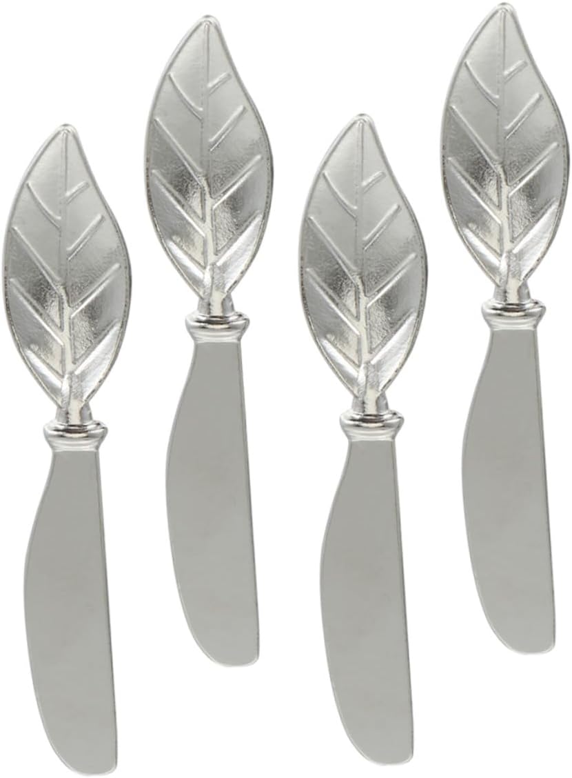 Gatuida 4pcs Leaf Butter Knife Zinc Alloy Cheese Spreader for Parties