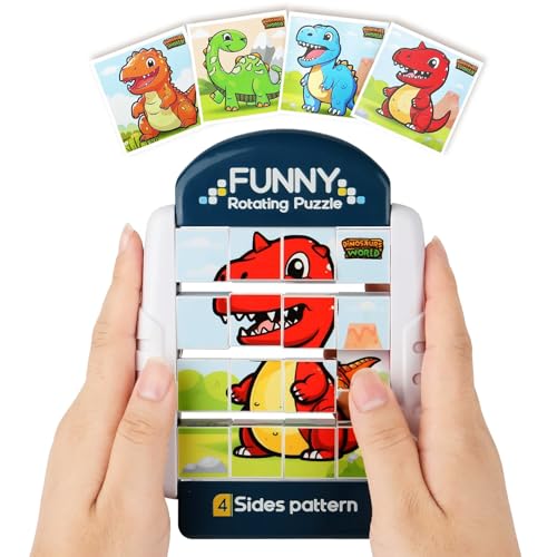 Felly Juguetes Rompecabezas Giratorio 4 en 1 para Preescolar, Juegos de Viajes Portátil en Coche y Avión, Juguete Educativo Montessori 16 Piezas, Divertido Regalos para Niños y Niñas de 3 4 5 6 Años