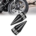 GUDITEM-CNC-Spike-Front-Axle-Nut-Covers-Caps-for-Harley-Touring-Street-Glide-Fat-Boy-Road-King-Electra-Glide-Tri-Glide-Dyna-Black