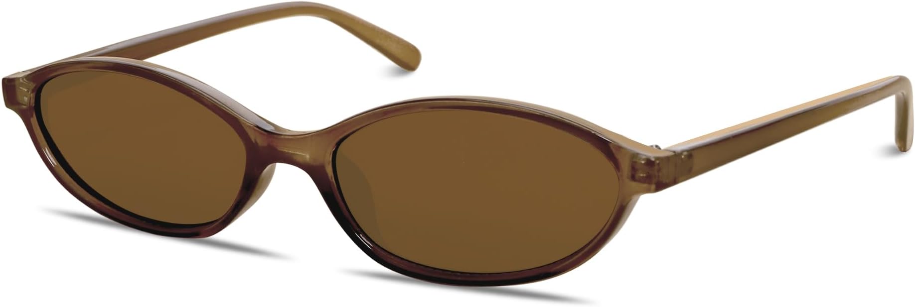 GUVIVI Retro Oval Sunglasses for Women Chic Cat Eye 90s Sunnies Lightweight Narrow Shades Trendy UV protection Sun Glasses