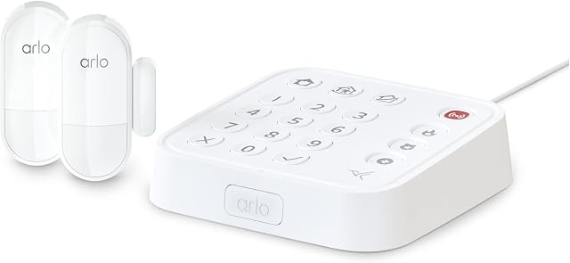 Arlo Home Security System - Wired Keypad Sensor Hub, (2) 8-in-1 Sensors, 24/7 Professional Monitoring- No Contract Required, DIY Installation, Alarm System for Home Security, Home Automation  SS1201