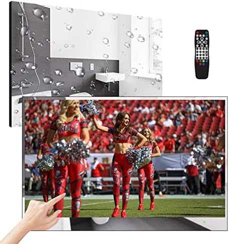 elecsung 32inch Smart Mirror Bathroom TV Full Screen Touch Panel IP66 Waterproof Android 11.0 System with Integrated HDTV(ATSC) Tuner, Built-in Speakers, Wi-Fi and Bluetooth