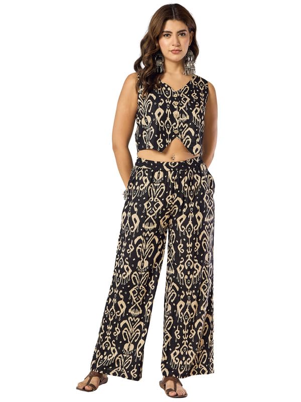 inweave Black Damask Print Waistcoat Coord-picture-32