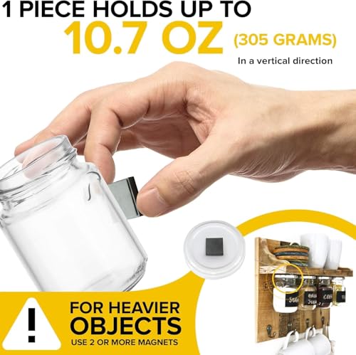 Image of Strong Ceramic Square Magnets With Adhesive Backing (0.8x0.2 inch /20x5mm, 48 pcs) - Heavy Duty Sticky Magnets, Non-Corrosive, Versatile For Home, Office, Workshop, Whiteboard, Fridge And Hobby Use