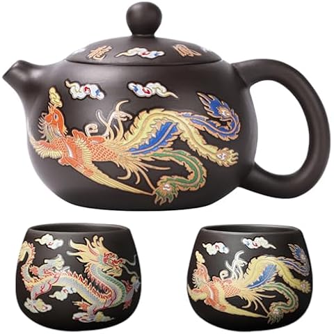 Portable Dragon and Phoenix Tea Set Cover