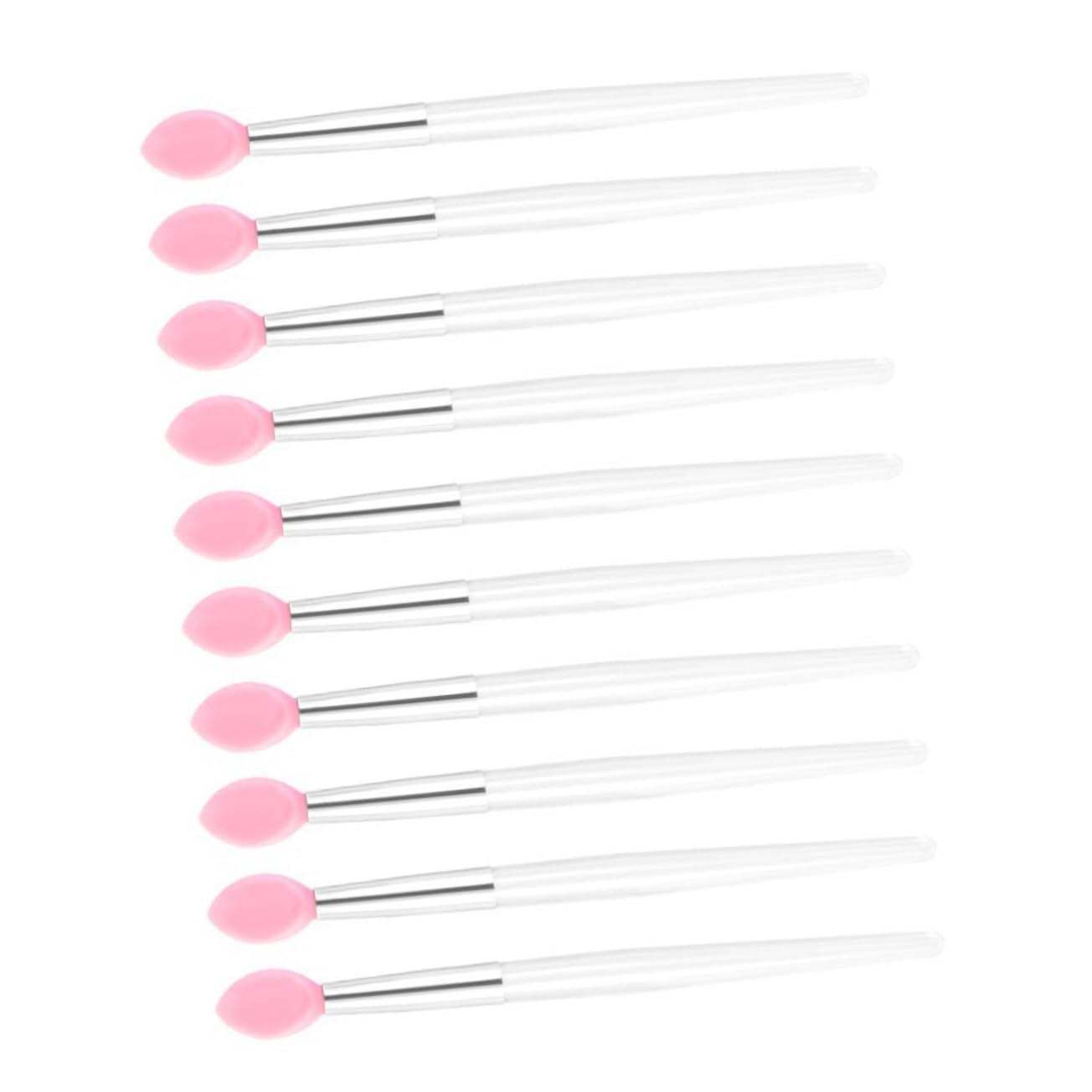 PartyKindom 10 Pack Silicone Lip Brush Applicators Portable Makeup Tools Crystal Handle for Women for Lipstick and Lip Liner