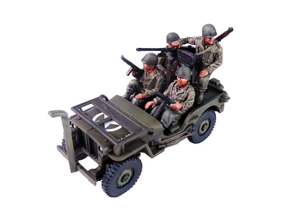 1/56 scale 28mm WWII Willys MB US Army Truck 1/4 ton 4x4 model kit ideal for wargaming by Rubicon Models.