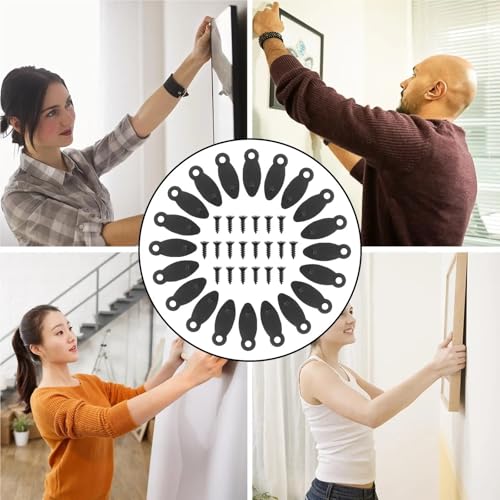 Image of Picture Frame Backing Clips 500 Pcs Photo Frame Back Panel Buckle Fixing Clips Black Hardware Frames Picture Accessories Long Service Life for Hanging Pictures