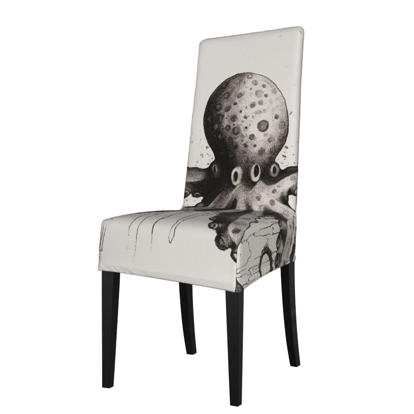 FodPand Stretch Chair Covers for Dining Room, Octopus Chair Seat Covers Washable Detachable Chair Slipcover Chair Protectors Covers for Kitchen,Wedding,Party