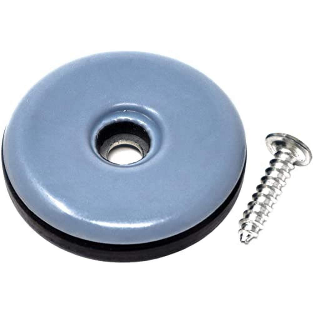 Adsamm PTFE-S-GR-38-32 PTFE-S-GR-38 32 x PTFE Gliders with Screw 1 5 3 8 cm Grey-Blue